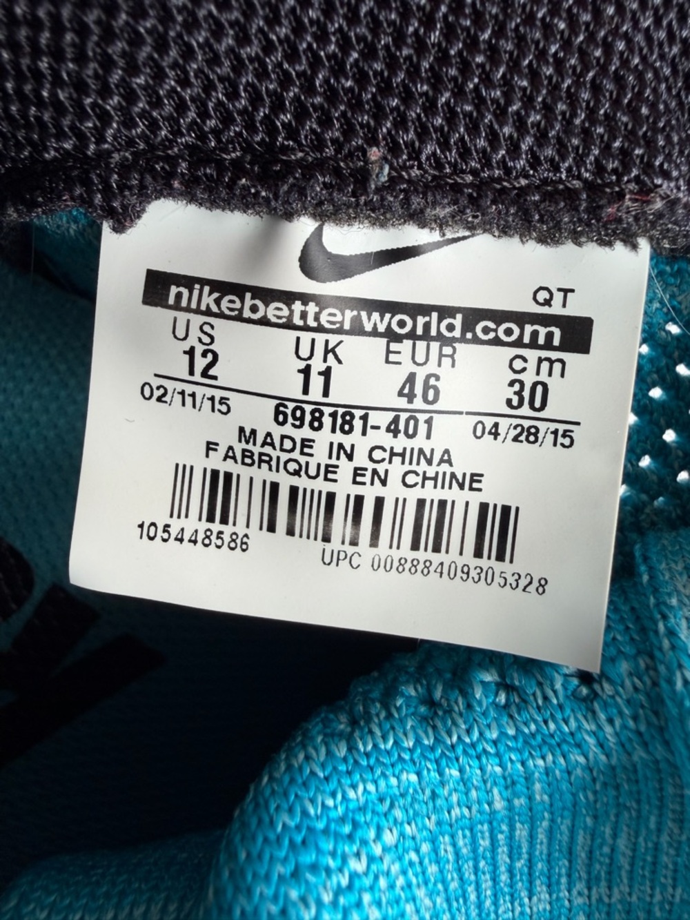 Nike Flyknit Lunar 3 698181-401 Blue White Running Shoes Lace Up Mens Size 12 - Picture 2 of 16
